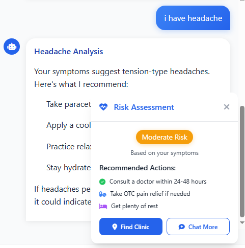 AI chat interface mockup