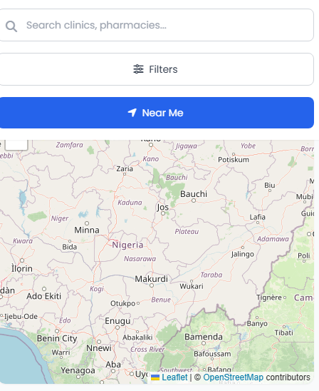 Map interface mockup